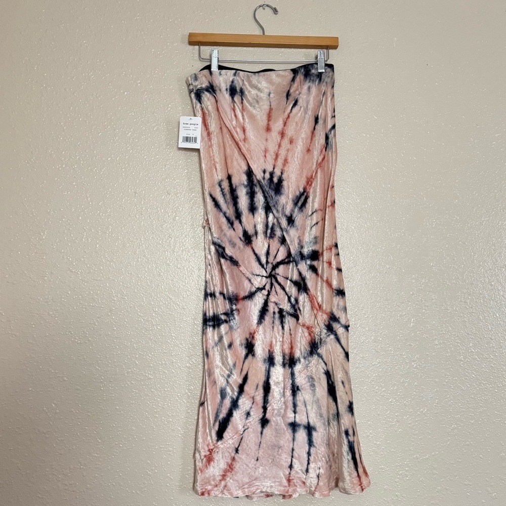 Free People Bali Serious Swagger Tie Dye Velvet Midi Pencil Skirt - Picture 3 of 10